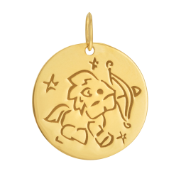 Médaille zodiaque en or jaune, sagittaire