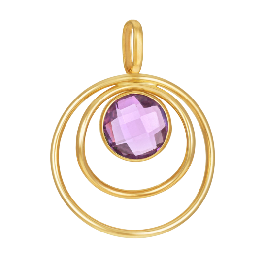 Pendentif en or jaune et améthyste