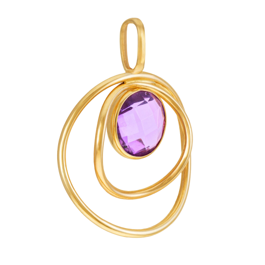 Pendentif en or jaune et améthyste