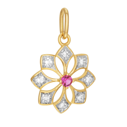 Pendentif en or jaune et rhodié, oxydes de zirconium