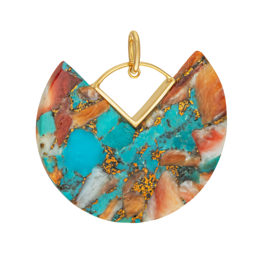 Pendentif en or jaune et pierre synthétique