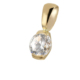 Pendentif en or jaune et oxyde de zirconium