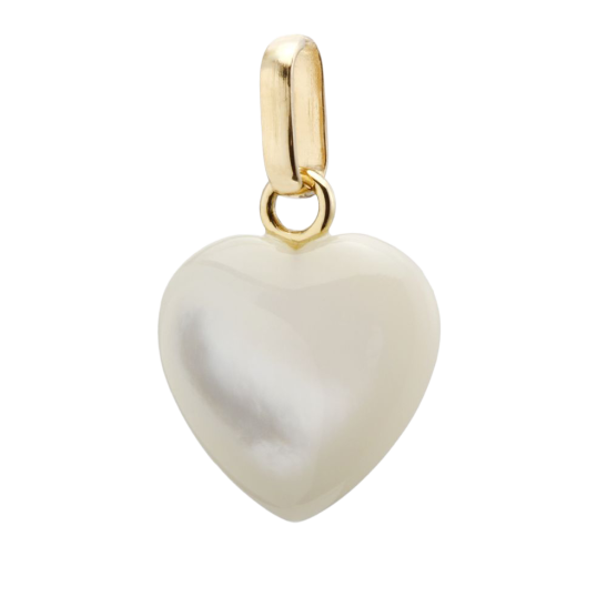 Pendentif or jaune, coeur en nacre