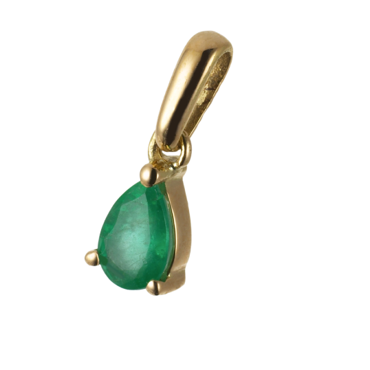 Pendentif en or jaune et émeraude