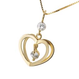 Collier en or jaune et oxydes de zirconium