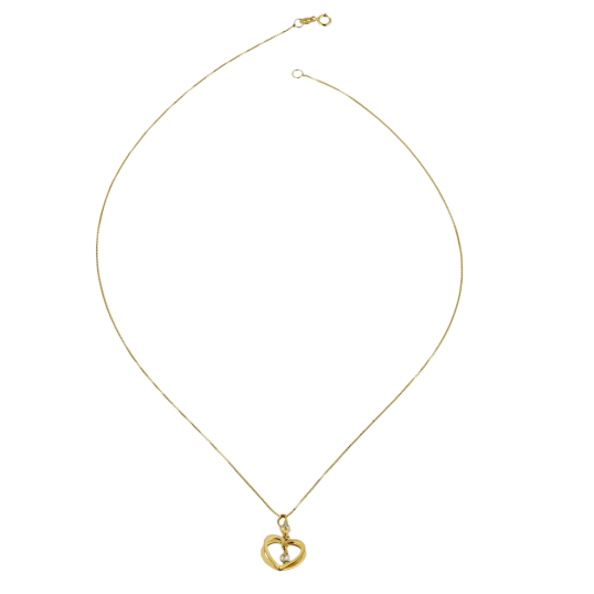 Collier en or jaune et oxydes de zirconium