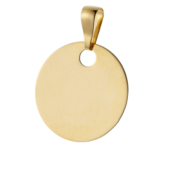 Pendentif plaque ronde en or jaune