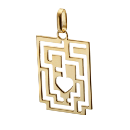 Pendentif en or jaune labyrinthe
