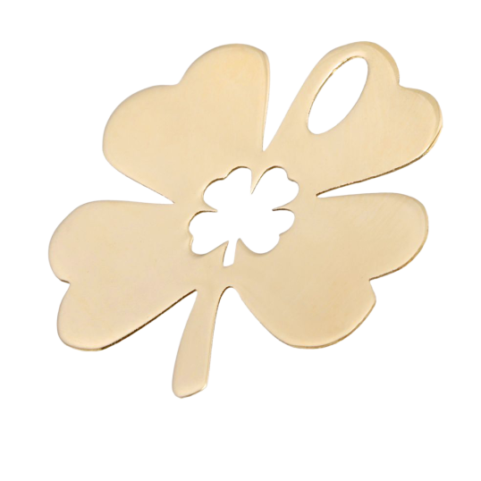 Pendentif en or jaune trèfle ajouré