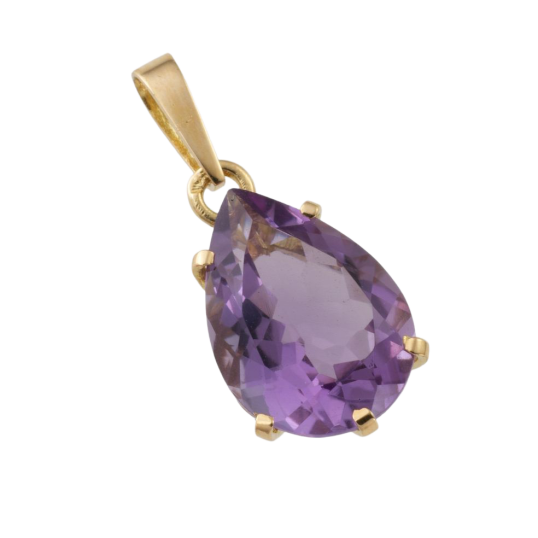 Pendentif en or jaune et améthyste