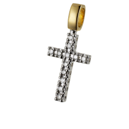 Croix en deux ors et diamants