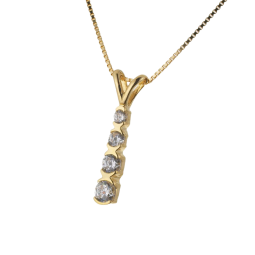 Pendentif en or jaune et oxydes de zirconium sur chaine maille venitienne