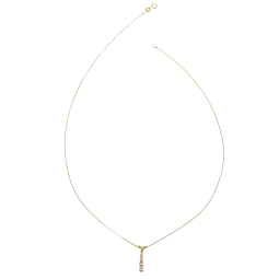 Pendentif en or jaune et oxydes de zirconium sur chaine maille venitienne