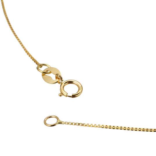 Pendentif en or jaune et oxydes de zirconium sur chaine maille venitienne