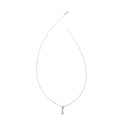 Pendentif en or gris et oxydes de zirconium sur chaine maille venitienne