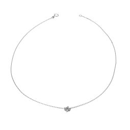 Pendentif en or gris et diamants sur chaine maille forçat
