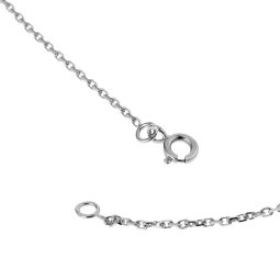 Pendentif en or gris et diamants sur chaine maille forçat