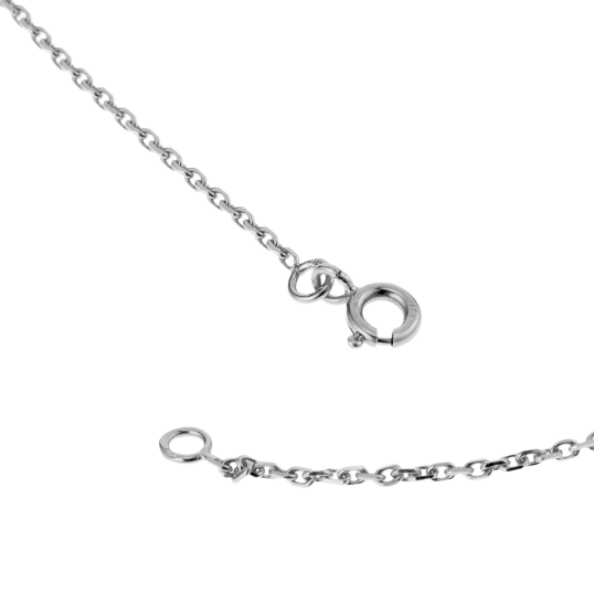 Pendentif en or gris et diamants sur chaine maille forçat