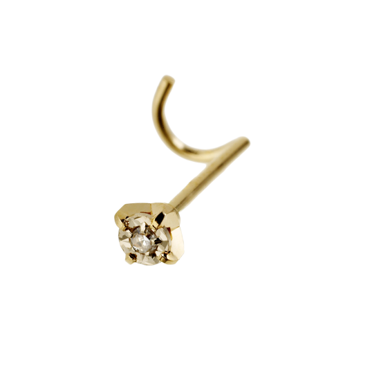 Piercing de nez en or jaune et diamant