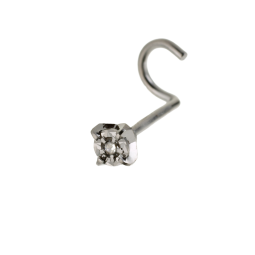 Piercing de nez en or gris et diamant