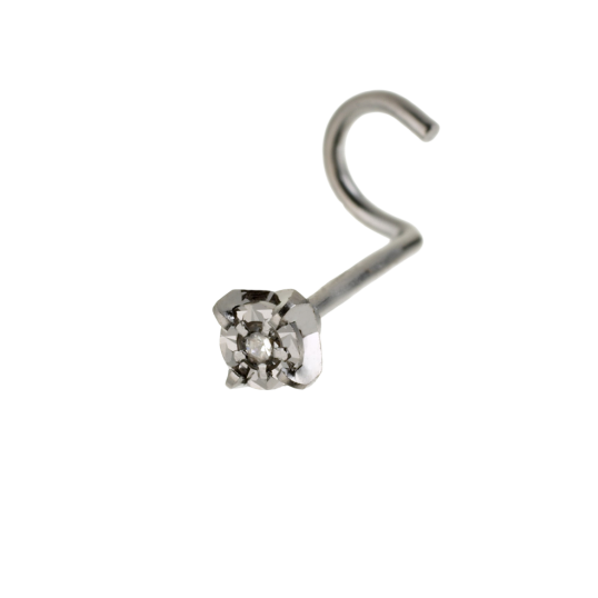 Piercing de nez en or gris et diamant