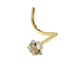 Piercing de nez en or jaune et oxyde de zirconium
