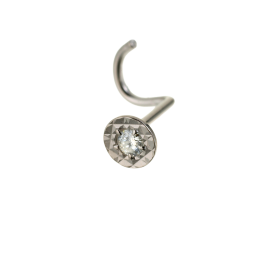Piercing de nez en or gris et diamant
