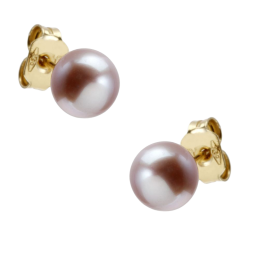 Boucles d'oreille en or jaune, perle de culture