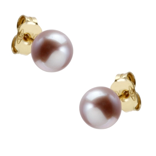 Boucles d'oreille en or jaune, perle de culture