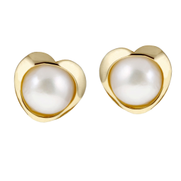 Boucles d'oreilles en or jaune et perle de culture