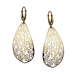 Boucles d'oreilles en or jaune, motifs ajourés