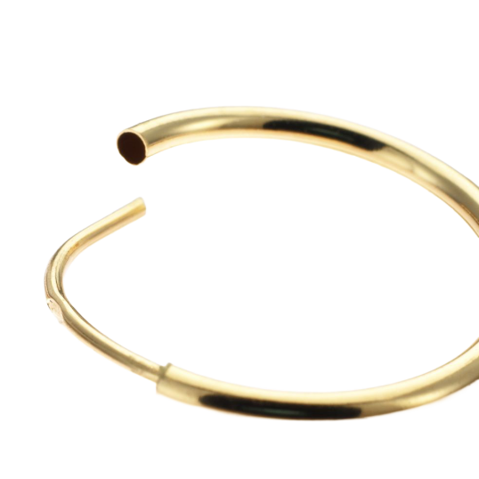 Créoles en or jaune, diamètre 12 mm