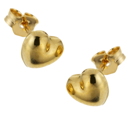 Boucles d'oreilles en or jaune, coeur.