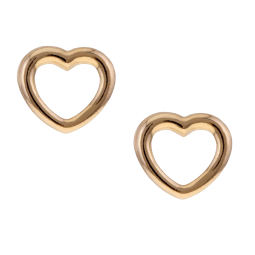 Boucles en or jaune, motif coeur ajouré