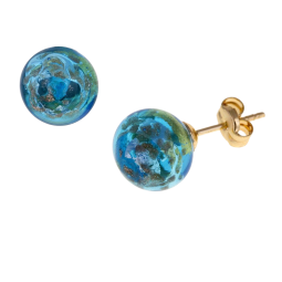 Boucles en or jaune et verre de Venise