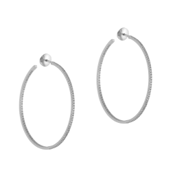 Créoles en or gris, diamants