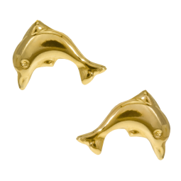 Boucles d'oreilles en or jaune, dauphin