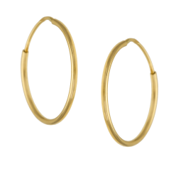 Créoles en or jaune, diamètre 16 mm, fil 10/10