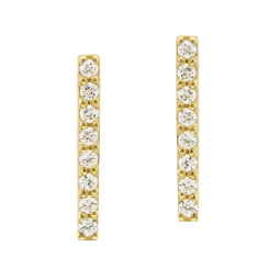 Boucles d'oreilles en or jaune et oxydes de zirconium, barrette
