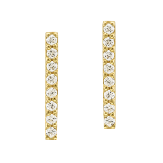 Boucles d'oreilles en or jaune et oxydes de zirconium, barrette Boucles d'oreilles en or jaune et oxydes de zirconium, barrette