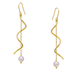 Boucles d'oreilles en or jaune et perle de culture