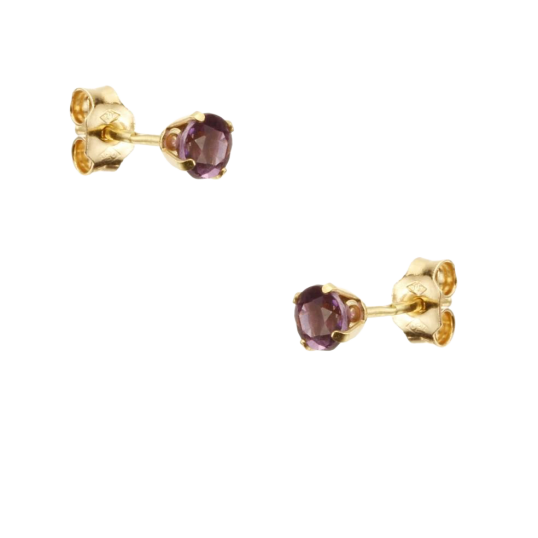 Boucles d'oreilles en or jaune, améthyste Boucles d'oreilles en or jaune, améthyste