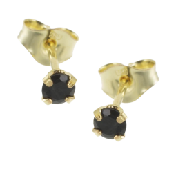 Boucles d'oreilles en or jaune, saphir 4 mm