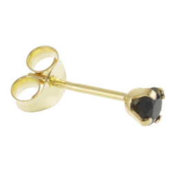 Boucles d'oreilles en or jaune, saphir 4 mm