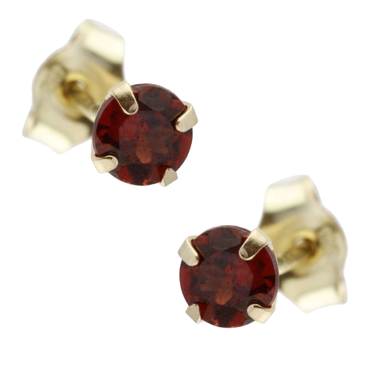Boucles d'oreilles en or jaune, grenat