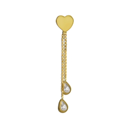 Boucles d'oreilles en or jaune et oxydes de zirconium