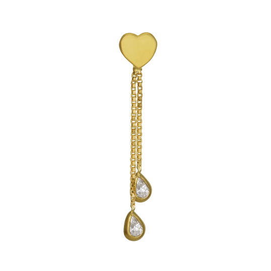 Boucles d'oreilles en or jaune et oxydes de zirconium
