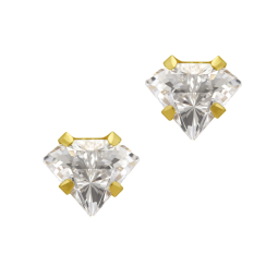 Boucles d'oreilles en or jaune, oxyde de zirconium