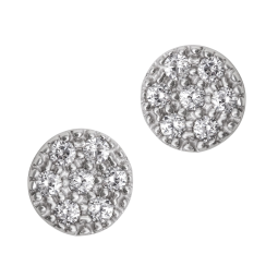 Boucles d'oreilles en or gris et oxydes de zirconium