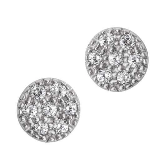 Boucles d'oreilles en or gris et oxydes de zirconium